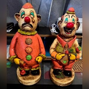 Colorful Ceramic Clown Figurines